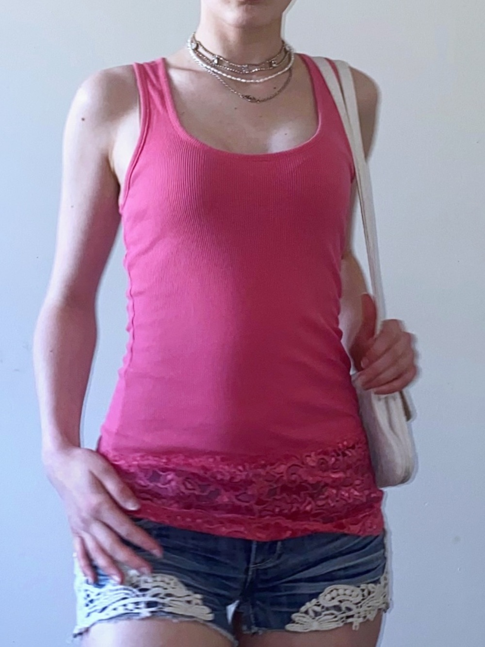 Y2K Pink Lace Tank